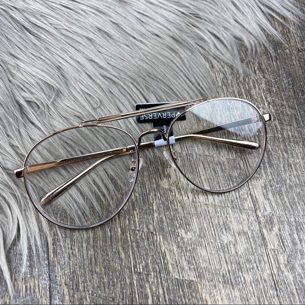 PERVERSE CRISP CLEAR OVERSIZED AVIATOR SUNGLASSES